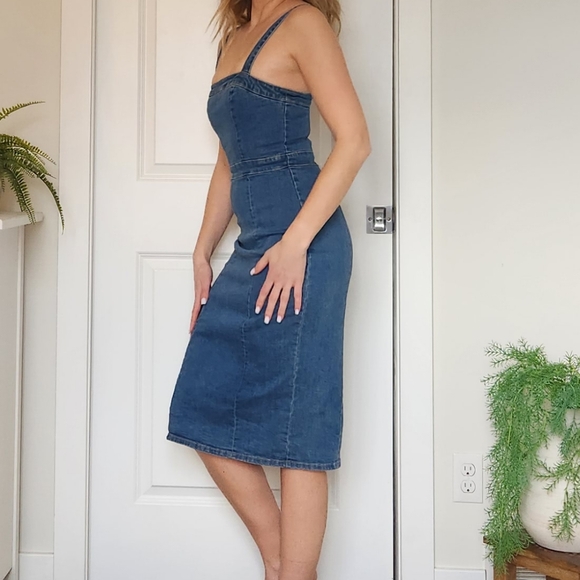 Kookai Australia Casella midi lentgth denim dress EUC size 6 - Picture 2 of 15